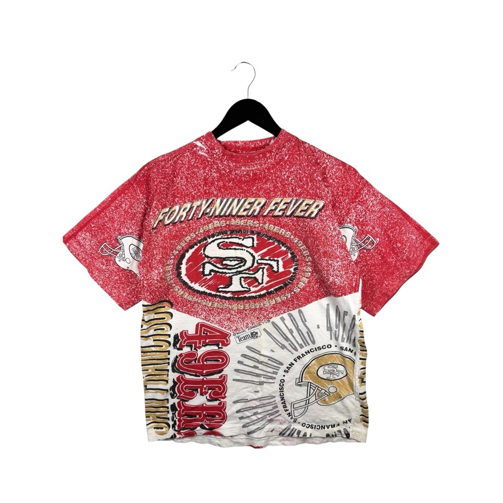 VTG 90s MAGIC JOHNSON T's San Francisco 49ERS All Over Print T-SHIRT SIZE M